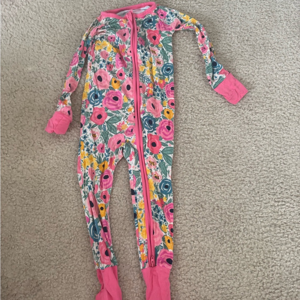Little Sleepies Pink and Yellow Footies Pajamas
